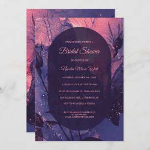 Purple & Pink Floral Stars Alt Goth Bridal Shower Invitation