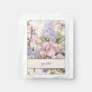 Purple Pink Floral Tea Bag Drink Mix