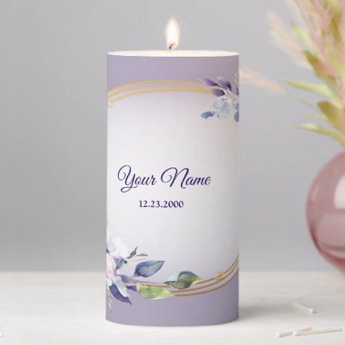 Purple Pink Floral Watercolor Golden Wedding Party
