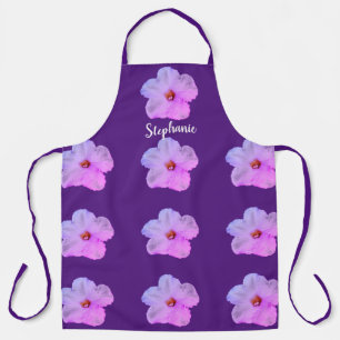 Purple Pink Floral Wedding Bridesmaid Flowergirl Apron