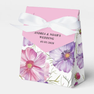 Purple Pink Floral Wedding Favor Boxes