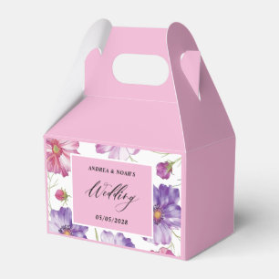  Purple Pink Floral Wedding  Favor Boxes