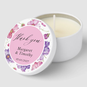  Purple Pink Floral Wedding  Mini Candle Favors