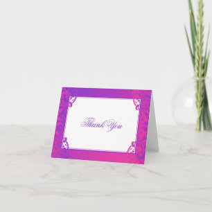 Purple Pink Flourish Bat Mitzvah Thank You
