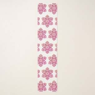 Purple Pink Flourish Mandala Pattern Chiffon Scarf