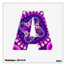 Purple Pink Flower Letter A Decal