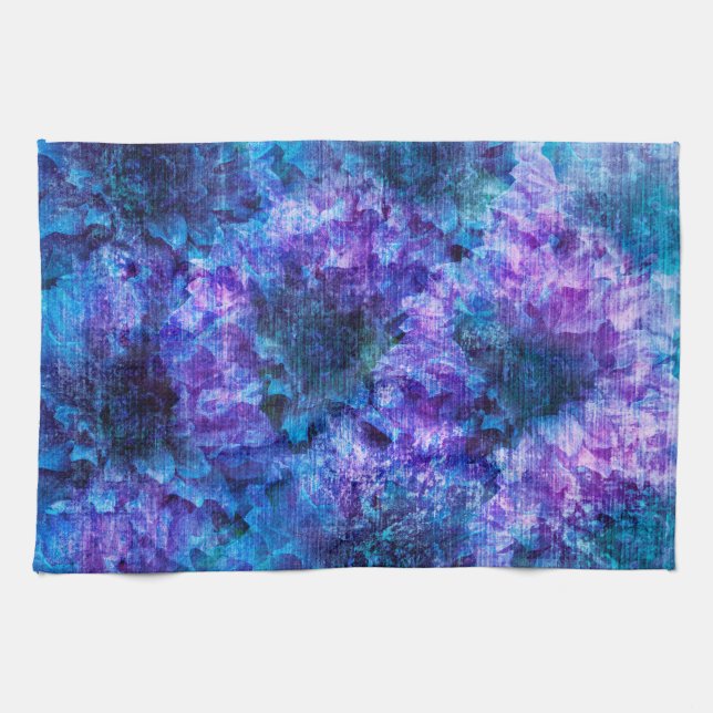 Purple pink flower pattern digital design art towel (Horizontal)