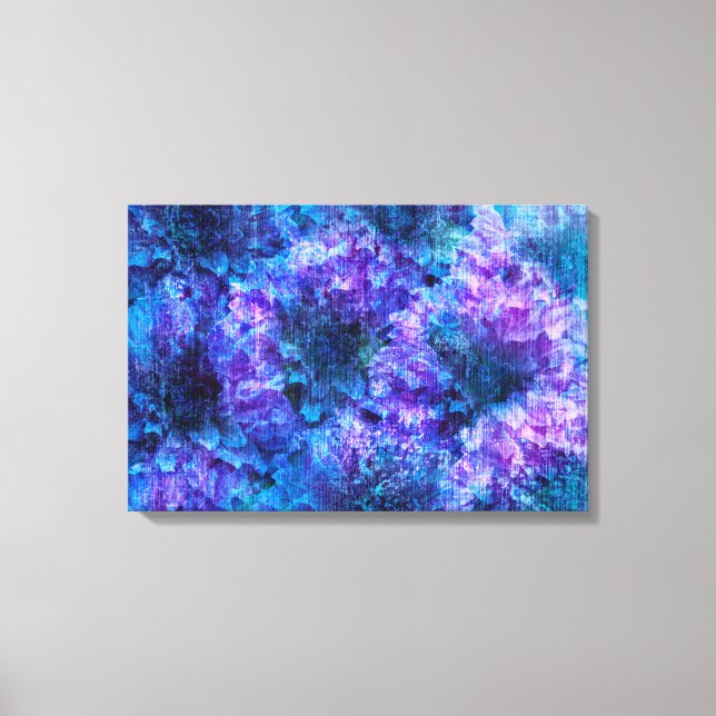 Purple pink flower pattern rich style design art canvas print (Front)