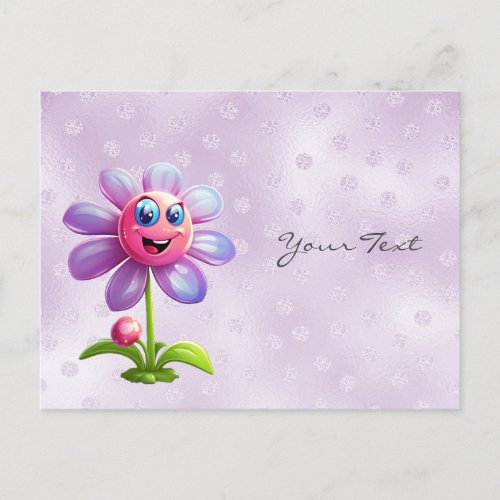 Purple Pink Flower Postcard