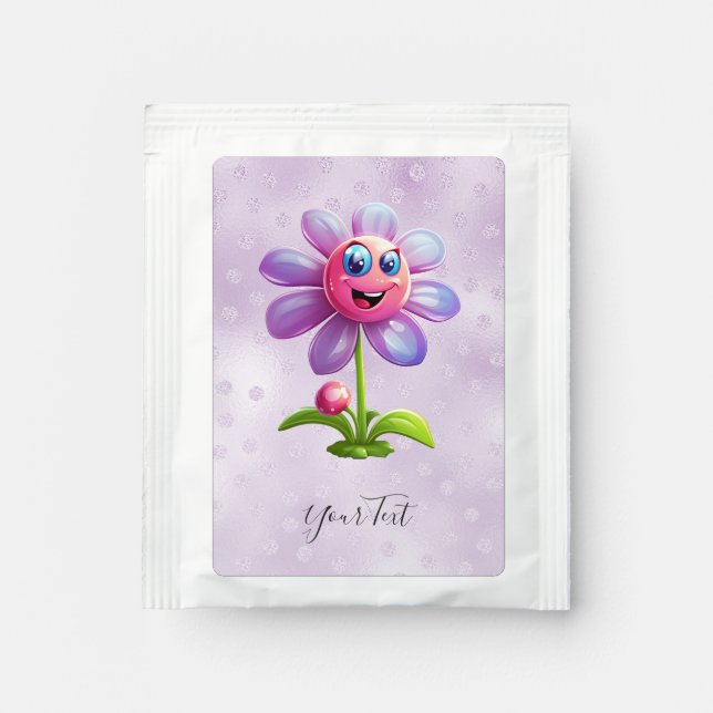 Purple Pink Flower Tea Bag Drink Mix (Front)