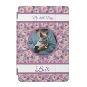 Purple Pink Flowers & banners with name/phrase iPad Mini Cover