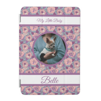 Purple Pink Flowers & banners with name/phrase iPad Mini Cover