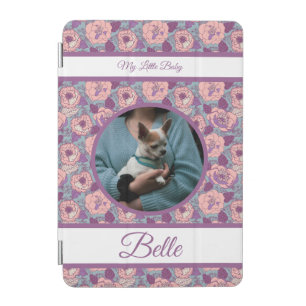 Purple Pink Flowers & banners with name/phrase iPad Mini Cover