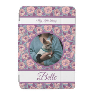 Purple Pink Flowers & banners with name/phrase iPad Mini Cover