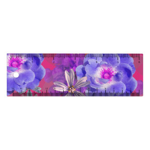 Purple Pink Flowers Boho Floral Cute Cool Girly Ruler