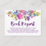 Purple Pink Flowers Book Request Invitation Insert