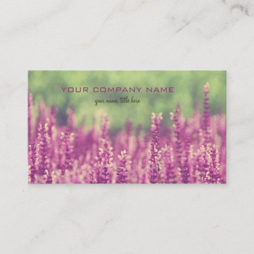 Purple Pink Flowers Field Business Cards