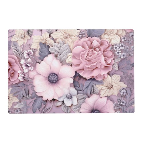 Purple Pink Flowers Placemat