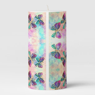 Purple PInk Flying Butterflies Candle