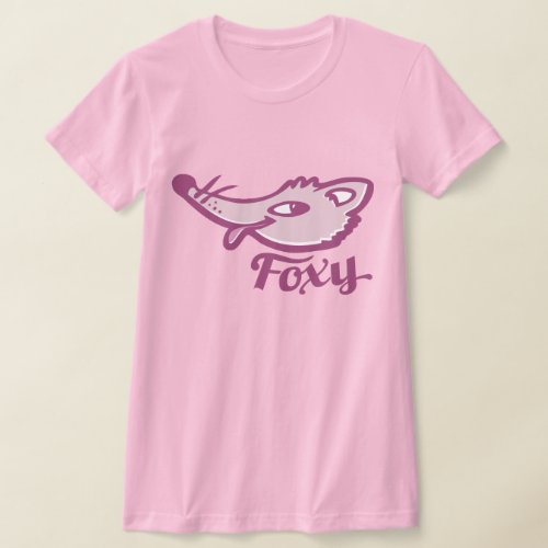 purple pink foxy fox ladies t_shirt