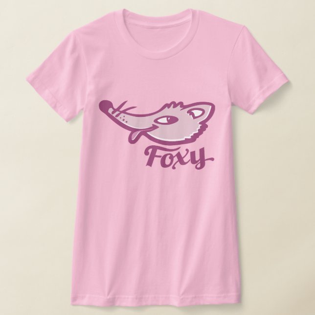 purple pink foxy fox ladies t-shirt (Laydown)
