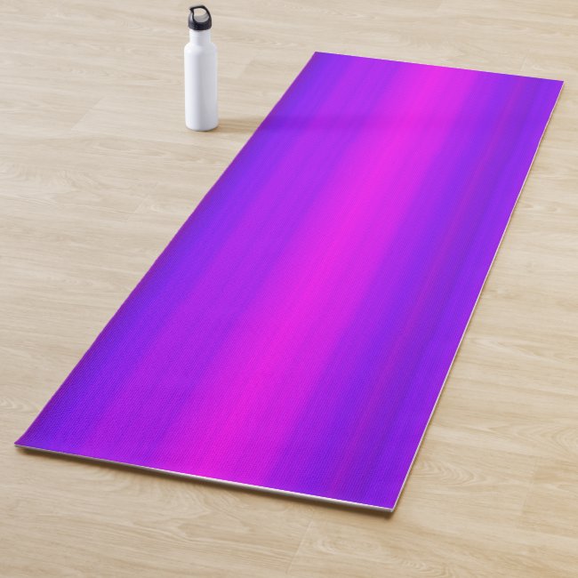 Purple Pink Fuchsia Stripe Pattern Yoga Mat