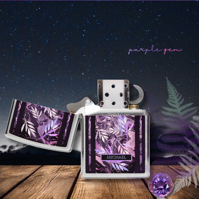 Purple Pink Gemstone Light Reflection Zippo Lighter (Purple Pink Gemstone Light Reflection Zippo Lighter)