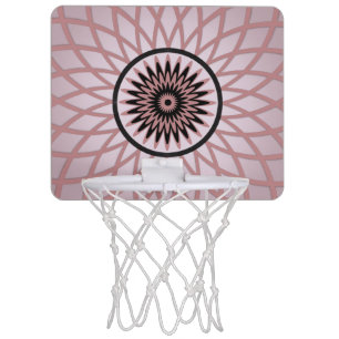 Purple Pink Geometric Flower Mini Basketball Hoop