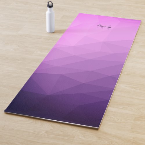 Purple pink geometric mesh ombre pattern Monogram Yoga Mat