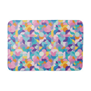 Purple & Pink Geometric Pattern Bath Mat