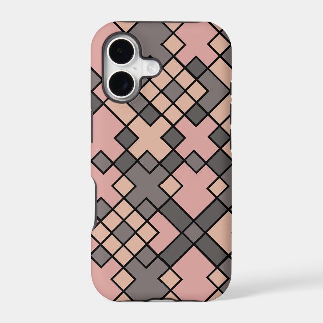 purple pink geometric pattern  iphone case (Back)