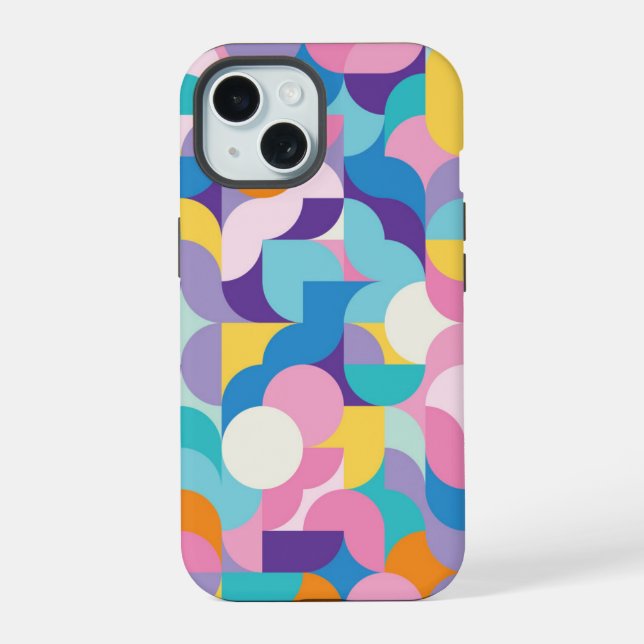 Purple & Pink Geometric Pattern Iphone Case (Back)