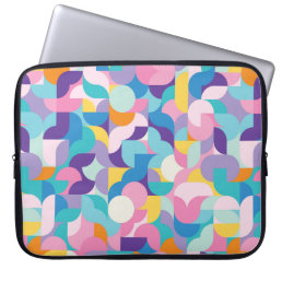 Purple &amp; Pink Geometric Pattern Laptop Sleeve