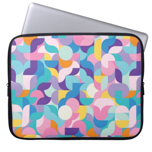 Purple  Pink Geometric Pattern Laptop Sleeve
