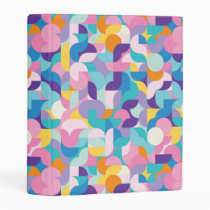 Purple & Pink Geometric Pattern Mini Binder