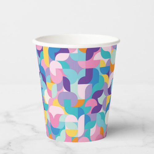 Purple  Pink Geometric Pattern Paper Cups