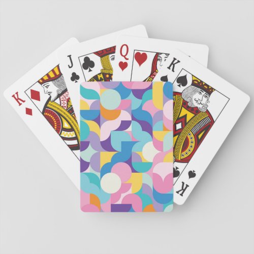 Purple  Pink Geometric Pattern Playing Cards