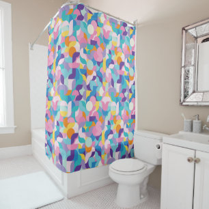 Purple & Pink Geometric Pattern Shower Curtain