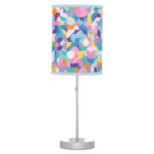 Purple & Pink Geometric Pattern Table Lamp