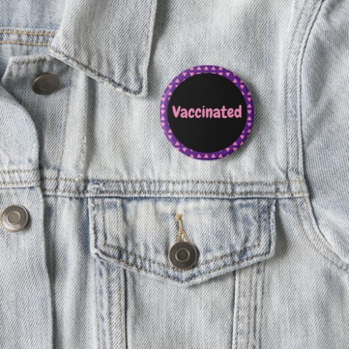 PurplePink Geometric Vaccinated Button