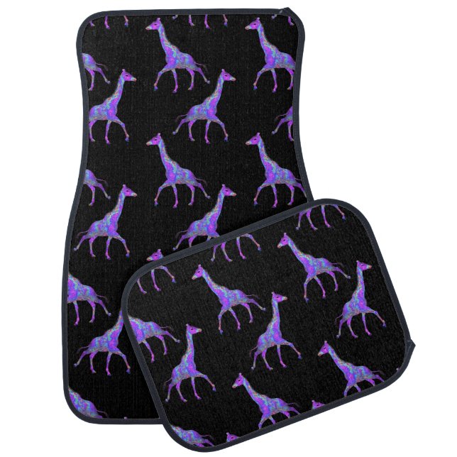 Purple Pink Giraffes Car Mat (Set)