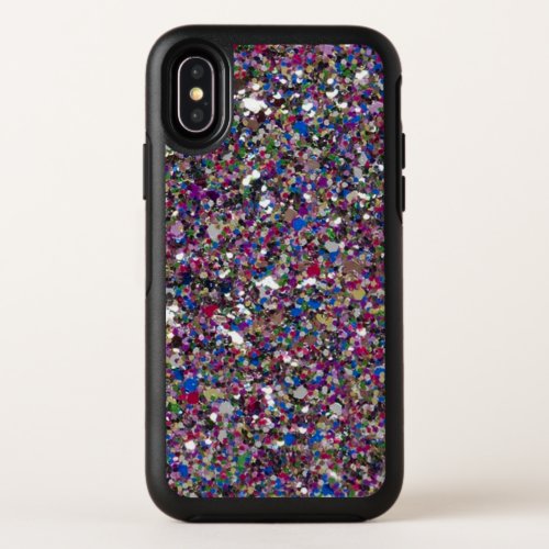 Purple Pink Glitter Cool Colorful Chic Sparkles OtterBox Symmetry iPhone X Case