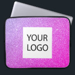 Purple Pink Glitter - Custom Logo Promotional Laptop Sleeve<br><div class="desc">Purple and Pink Ombre Modern and Professional Faux Glitter and Sparkle Elegant Custom Logo Promotional Corporate Laptop Bag or Sleeve Promotional Case for a Beauty Industry Gift. This case can be customized to include your company or business logo.</div>