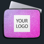 Purple Pink Glitter - Custom Logo Promotional Laptop Sleeve<br><div class="desc">Purple and Pink Ombre Modern and Professional Faux Glitter and Sparkle Elegant Custom Logo Promotional Corporate Laptop Bag or Sleeve Promotional Case for a Beauty Industry Gift. This case can be customized to include your company or business logo.</div>