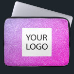 Purple Pink Glitter - Custom Logo Promotional Laptop Sleeve<br><div class="desc">Purple and Pink Ombre Modern and Professional Faux Glitter and Sparkle Elegant Custom Logo Promotional Corporate Laptop Bag or Sleeve Promotional Case for a Beauty Industry Gift. This case can be customized to include your company or business logo.</div>