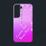 Purple Pink Glitter Custom Text Your Name Samsung Galaxy S22 Case<br><div class="desc">Your Samsung Galaxy Cases or iPhone Cases with Custom Text Purple Pink Glitter Sparkle Drips Wedding or Party Supplies / Gift - Add Your Unique Text / Name or Remove Text - Make Your Special Gift - Resize and move or remove and add text / elements with customization tool. Design...</div>