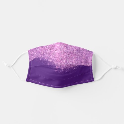 Purple Pink Glitter Effect Glam Elegant Adult Cloth Face Mask