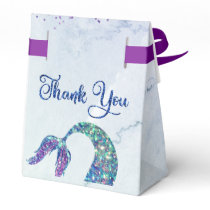 Purple Pink Glitter Mermaid Tail Birthday Favor Boxes