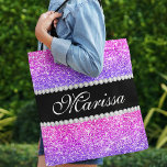 Purple Pink Glitter Ombre Modern Stylish Tote Bag<br><div class="desc">Girly-Girl-Graphics at Zazzle: Purple Pink Glitter Ombre Modern Stylish Tote Bag - Beautiful Modern Stylish Elegant Trendy Colorful Pretty Purple Pink Glitter Ombre Sparkles Black Ribbon White Diamonds Classy Bling Pattern Print Customizable Best Popular Modern Teen Girls and Women's Fun Fashion Style makes a Uniquely Chic Birthday, Christmas, Graduation, Wedding...</div>