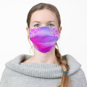 Purple Pink Glitter Sparkle Metallic COVID-19 Adult Cloth Face Mask (Worn)